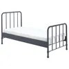 Image de Lit simple - Vipack - Bronxx - Métal - Bleu denim - Sommier inclus