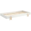 Image de Lit 90x200 Pin Massif Blanc Et Bois Clair Ridulo