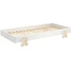 Image de Lit 90x200 Pin Massif Blanc Et Bois Clair Valentino
