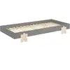 Image de Lit 90x200 Pin Massif Gris Et Bois Clair Valentino