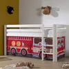 Image de Lit surélevé avec échelle blanc décor camion de pompier - PINO