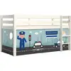 Image de Lit Mezzanine 90x200 Avec Tente Police Pin Massif Blanc Pino