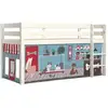 Image de Lit Mezzanine 90x200 Avec Tente Animaux Pin Massif Blanc Pino