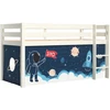 Image de Lit Mezzanine 90x200 Avec Tente Astronaute Pin Massif Blanc Pino