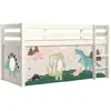 Image de Lit Mezzanine 90x200 Avec Tente Dinosaure Pin Massif Blanc Pino