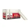 Image de Vipack pino lit mezzanine avec toboggan + rideau pour lit en 4 parties pompiers PICOHSGB14510