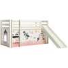 Image de Lit Toboggan 90x200 Avec Tente Château Pin Massif Blanc Pino