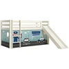 Image de Lit Toboggan 90x200 Avec Tente Police Pin Massif Blanc Pino