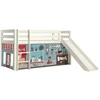 Image de Lit Toboggan 90x200 Avec Tente Animaux Pin Massif Blanc Pino