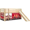 Image de Lit Toboggan 90x200 Avec Tente Camion Pompier Pin Massif Clair Pino