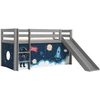 Image de Lit Toboggan 90x200 Avec Tente Astronaute Pin Massif Gris Pino