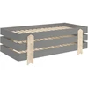Image de Pack De 3 Lits Empilables Pin Massif Gris Et Bois Clair Ridulo 90x200
