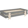 Image de Pack De 2 Lits Empilables Pin Massif Gris Et Bois Clair Fernando 90x200