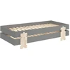 Image de Pack De 2 Lits Empilables Pin Massif Gris Et Bois Clair Valentino 90x200