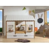 Image de Lit Cabane Avec Tiroir Lit Housebed 90x200   Pin Massif Blanc & Bois Clair
