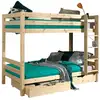 Image de Pack - Lit Superposé Enfant & 2 Tiroirs "pino" 90x200cm Naturel
