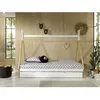 Image de Lit tipi avec tiroir en bois naturel - VIPACK - Blanc - 1 place - Enfant - 90x200 cm