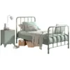 Image de Lit bronxx métal 90x200 (sommier incl.) avec table de chevet- vert olive mat BRCOBE0193