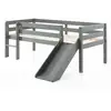 Image de Lit Enfant Surélevé & Toboggan "pino" 90x200cm Gris