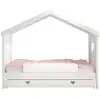 Image de Lit Cabane Amori 90x200   Blanc Laqué-version Avec Tiroir Lit/sommier/barriére