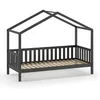 Image de Dallas Lit Mh 90x200 Antracite - VIPACK - Noir - Bois