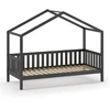 Image de Lit Cabane Enfant & Tiroir "dallas" 90x200cm Anthracite