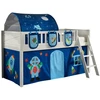 Image de Lit Enfant Tente, Tunnel & 3 Pochettes "scott Astro" 90x200cm Blanc