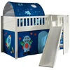 Image de Lit Enfant Toboggan, Tente & Tunnel "scott Astro" 90x200cm Blanc
