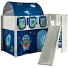 Image de Lit Enfant Toboggan, Tente, Tunnel & 3 Pochettes "scott Astro" 90x200cm Blanc