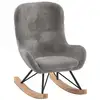 Image de Fauteuil À Bascule Pour Enfant Rocky - Tissu Bouclé-gris