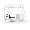 Image de Pack - Lit Mezzanine, Fauteuil-lit & Bibliothèque "pino" 90x200cm Blanc