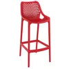 Image de Tabouret de bar design - ALTEREGO - BROZER -Rouge - Plastique - 45x53x105 cm