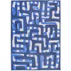 Image de Tapis de salon tissé plat Kuba - Craft Collection - Ultramarine - 240 x 340 cm - Motifs Ethniques Abstraits Inspirés de lArt Kuba