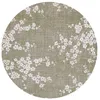 Image de Tapis de salon tissé plat - Sakura Collection - Wet Garden - 240 x 240 cm - Design Élegant de Cerisiers en Fleurs Inspiré du