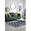 Image de Tapis - Collection Ikat Beneffito - Blue Duck - Tapis D'intérieur Moderne Et Doux - Rectangulaire - 80 X 150 Cm