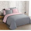 Image de VISION - Bicolore - Housse de couette Réversible 240x220cm avec 2 taies 65x65cm - Gris/rose - 100% coton
