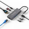 Image de Hub de Type-C avec HDMI /3x USB-A/ SD/SDHC /USB-C PD/ Ethernet - XWH-HUB8-13 - Gris XTREMEMAC