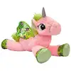 Image de Peluche Geante : Licorne Couchee Rose Avec Ailes 1 Metre 10 - Animaux Fantastique