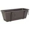 Image de Kit Jardiniere Venezia Avec Réserve D'eau - Gris Anthracite - 10l - 49 X 19,5 X 16,6 Cm -