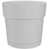 Image de Pot À Fleurs Et Plantes Rond Capri Large - Plastique - Réservoir D'eau - Diamètre 30 Cm - Blanc