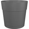 Image de Pot À Fleurs Et Plantes Rond Capri Large - Plastique - Réservoir D'eau - Diamètre 30 Cm - Anthracite
