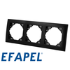 Image de Plaque de finition noir mat triple Efapel Logus 90 N-90930 TPM
