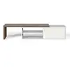 Image de Paris Prix - Temahome - Meuble Tv "move" 110-203cm Noyer & Blanc Mat