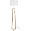 Image de Lampadaire Bois Métal Quadripode Vili A Naturel Écru D40 Cm