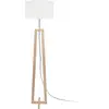 Image de Lampadaire Bois Métal Quadripode Vili A Naturel Écru D35 Cm