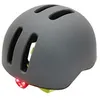 Image de CASQUE VELO CITY ADULTE POLISPORT COMMUTER GRIS MAT AVEC VISIERE JAUNE FLUO TAILLE 54-58 SYSTEM QUICK LOCK AVEC LUMIERE INTEGREE
