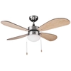 Image de Haeger Cozy Fan Acier Inoxydable, Bois