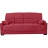 Image de Clic Clac 3 Places Megan 14 - Tissu Soro Rouge - Avec Accoudoirs - Couchage 130x190 Cm - L223 X P96 X H103 Cm