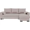 Image de Canapé D'angle Convertible - Morgan - 3 Places - Beige Avec Coffre Et Coussins Déco - 236x143x85cm