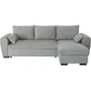 Image de Canapé dangle convertible réversible MAX - Méridienne avec coffre - Tissu gris clair - L 240 x P 143 x H 85 cm